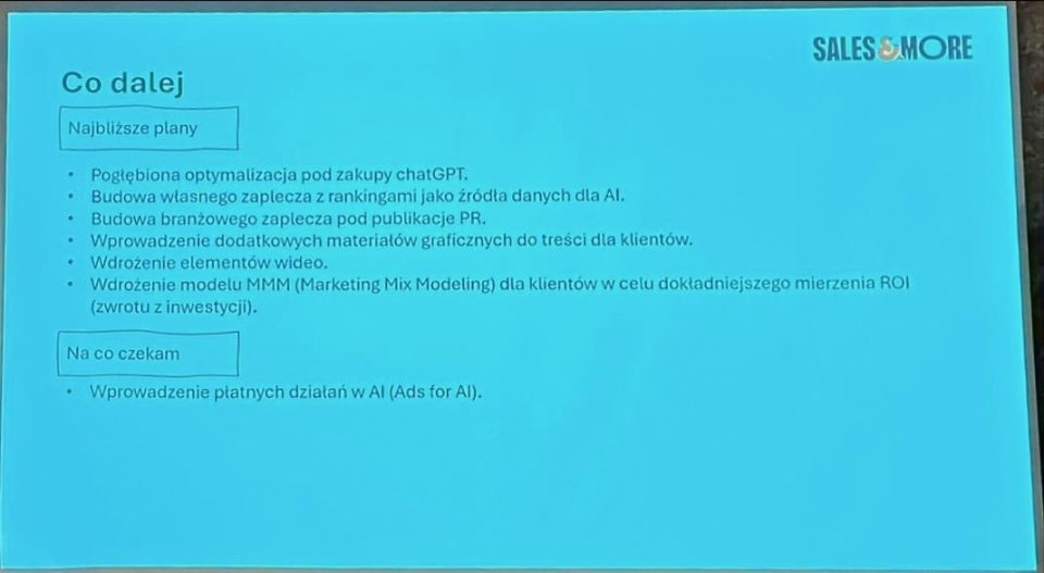 Dalsze działania SEO + AI